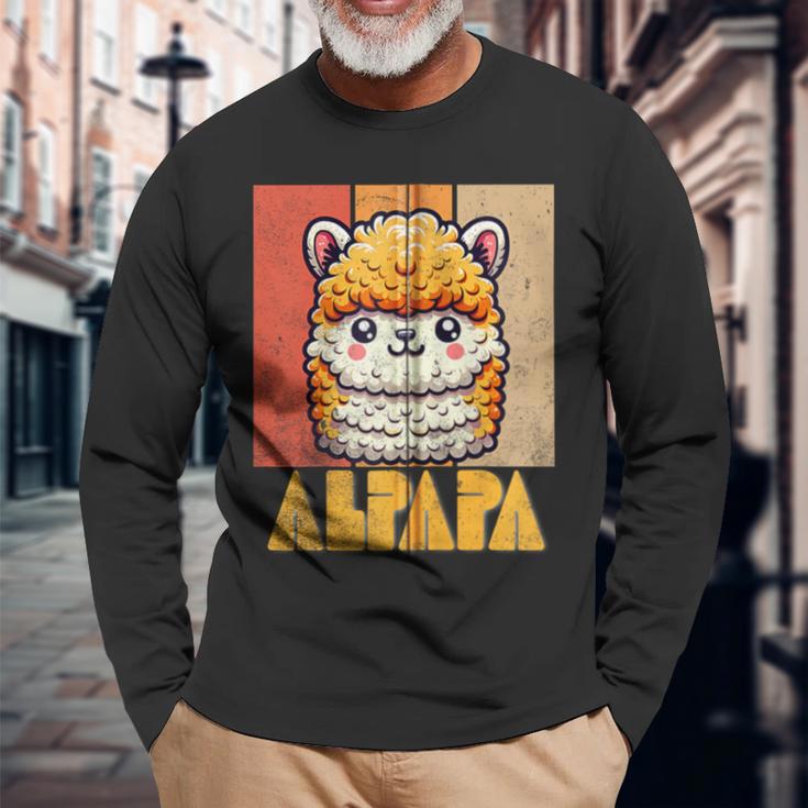 Alpapaatertag Papa Alpaka Retrointageatertag Lustiger Kapuzenjacke Langarmshirts Geschenke für alte Männer