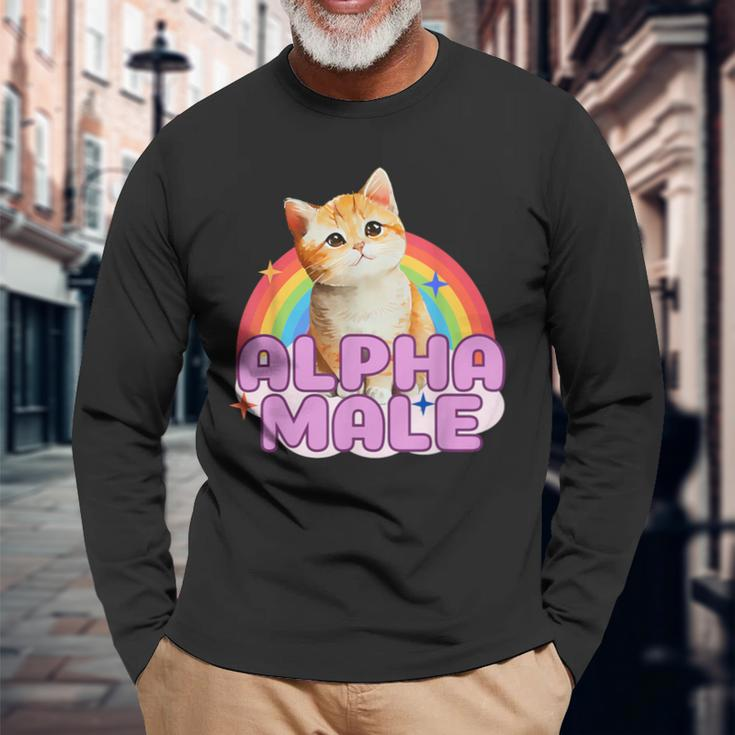 Alpha Male Cat Kitten Langarmshirts Geschenke für alte Männer