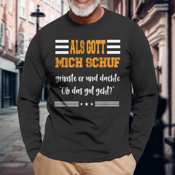 Als Gott Mich Schf Grinste Er Langarmshirts Geschenke für alte Männer