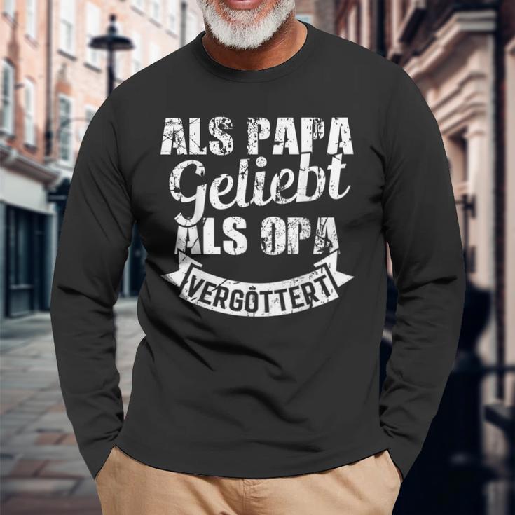 Als Papa Geliebt Als Opaergöttert Großvater Männer Herren Langarmshirts Geschenke für alte Männer