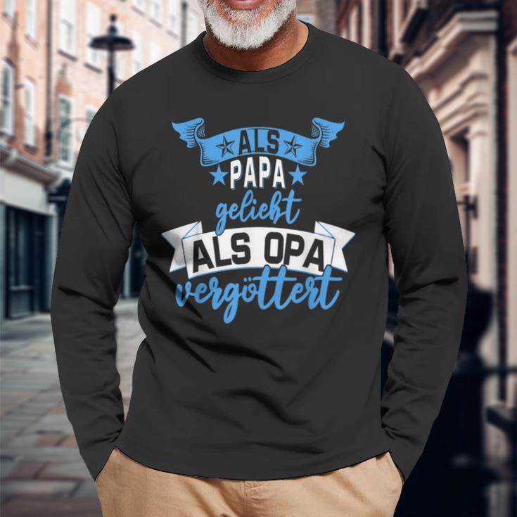 Als Papa Geliebt Als Opaergöttert Mann Sohn Opaatiater Langarmshirts Geschenke für alte Männer