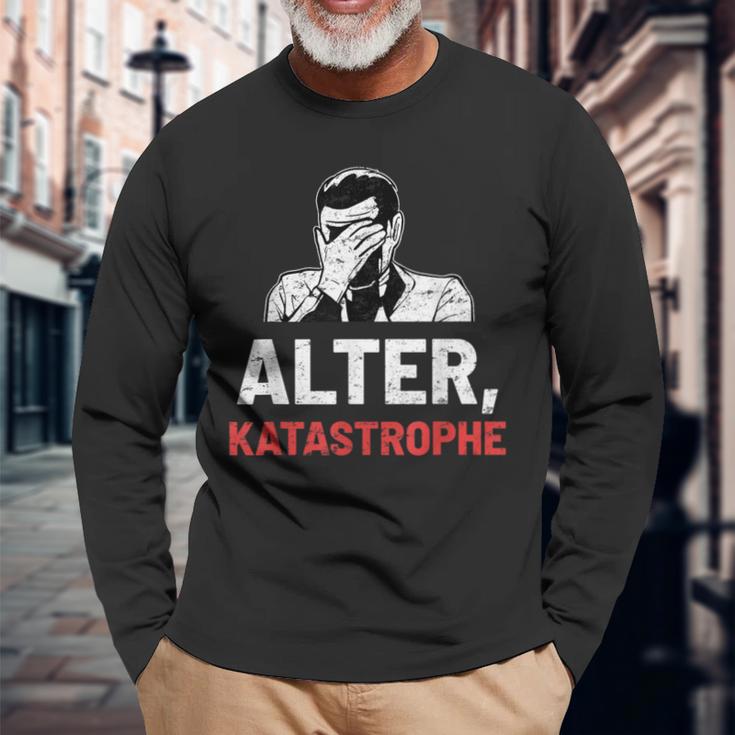 “Alter Katastrophe” Vintage Retro Langarmshirts Geschenke für alte Männer