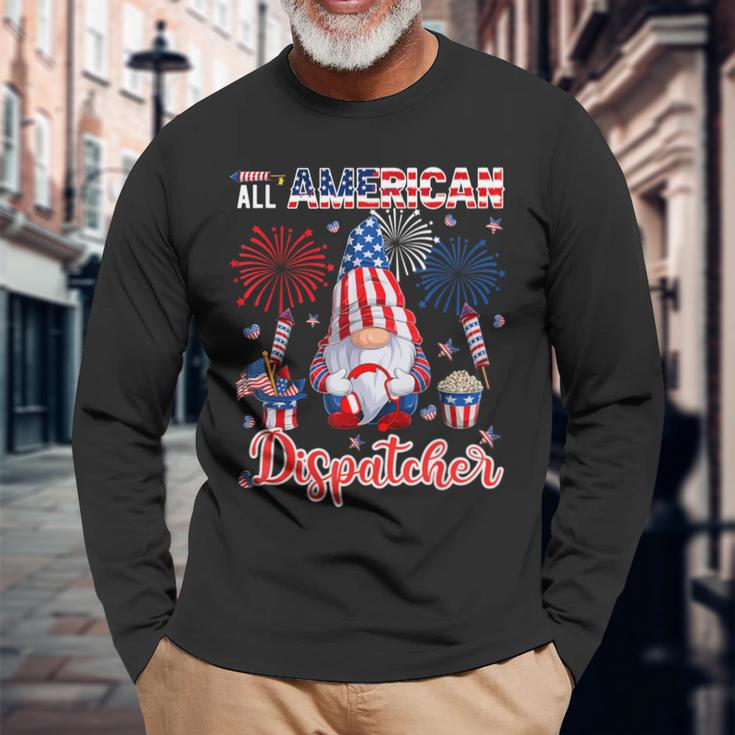 All American Costume Dispatcher 4Th Of July Job Team Long Sleeve T-Shirt Gifts for Old Men