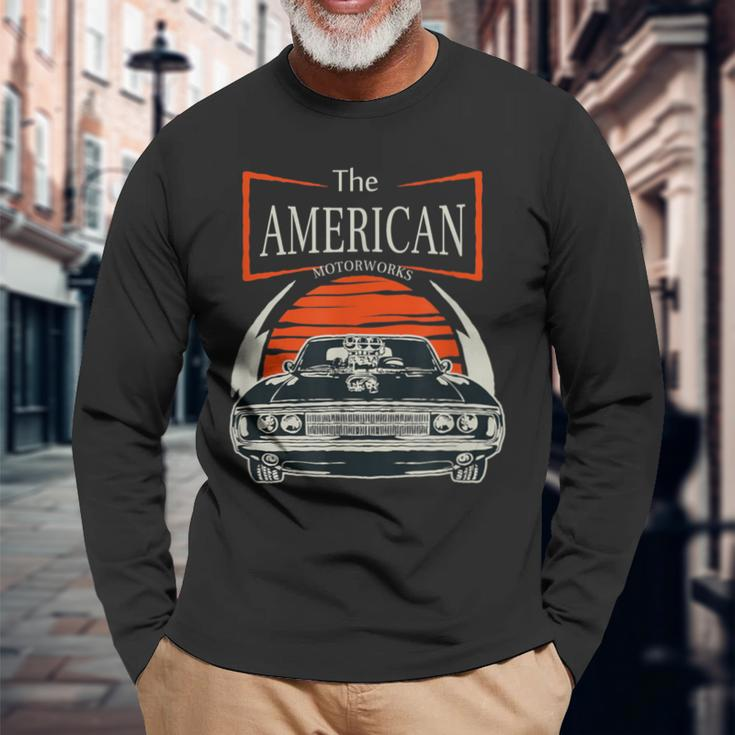 American Motorworks Muscle Car Racing Sports Long Sleeve T-Shirt Gifts for Old Men
