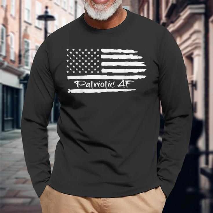 American Patriot Patriotic Af Maga Graphic Long Sleeve T-Shirt Gifts for Old Men
