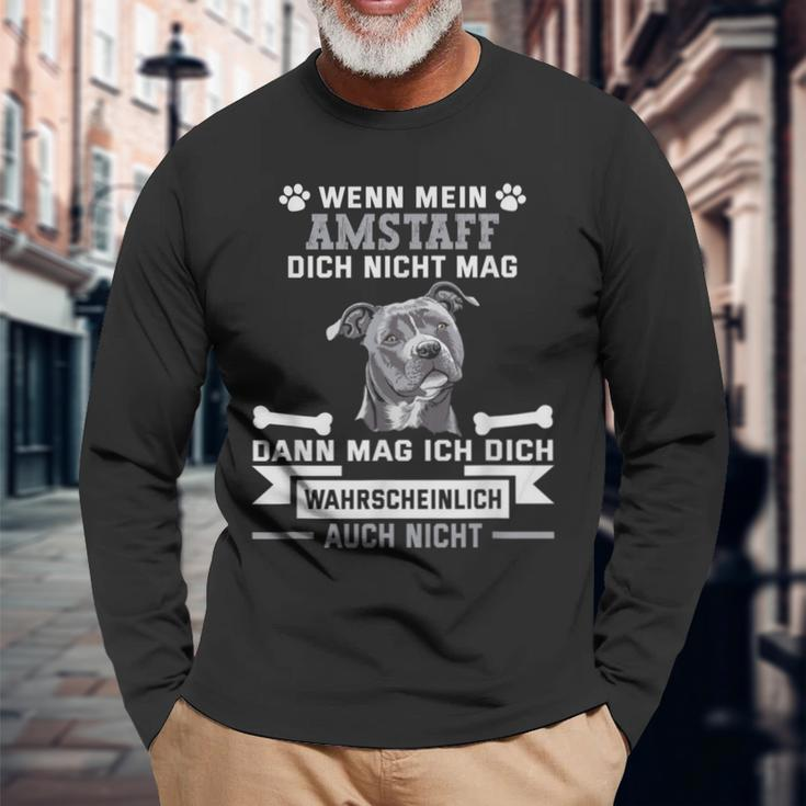 Amstaff Hund Langarmshirts für Hunde-Liebhaber, Lustiger Spruch in Schwarz Geschenke für alte Männer