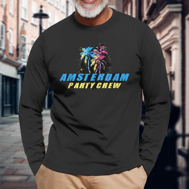Amsterdam Party Crew Motto Zitat Langarmshirts Geschenke für alte Männer
