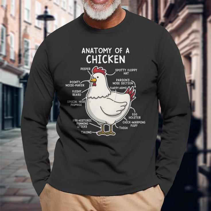 Anatomy Of A Chicken Country Farm Women Girl Long Sleeve T-Shirt Gifts for Old Men