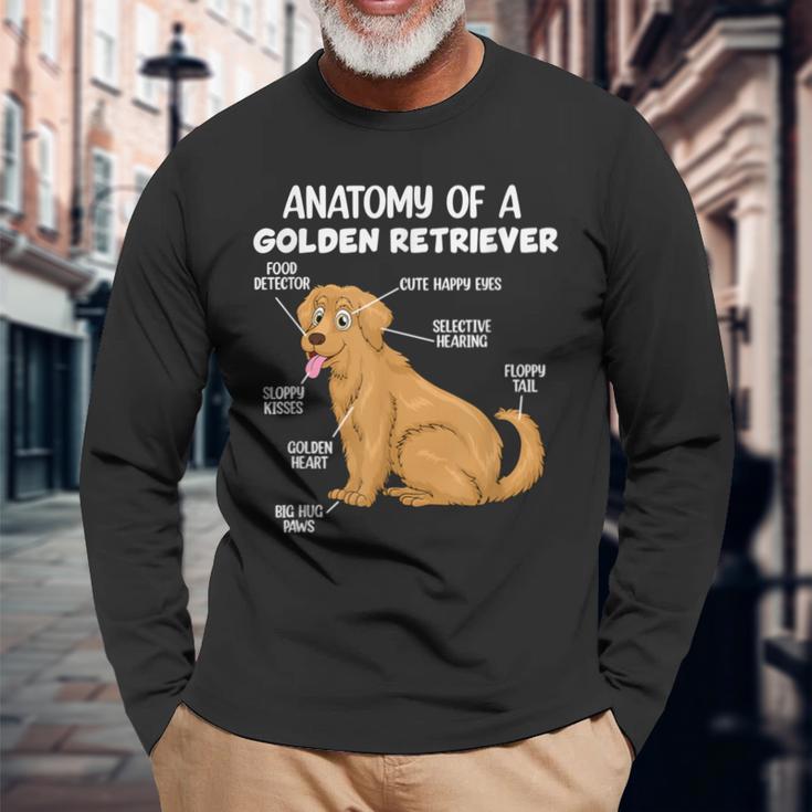 Anatomy Of A Golden Retriever Langarmshirts Geschenke für alte Männer