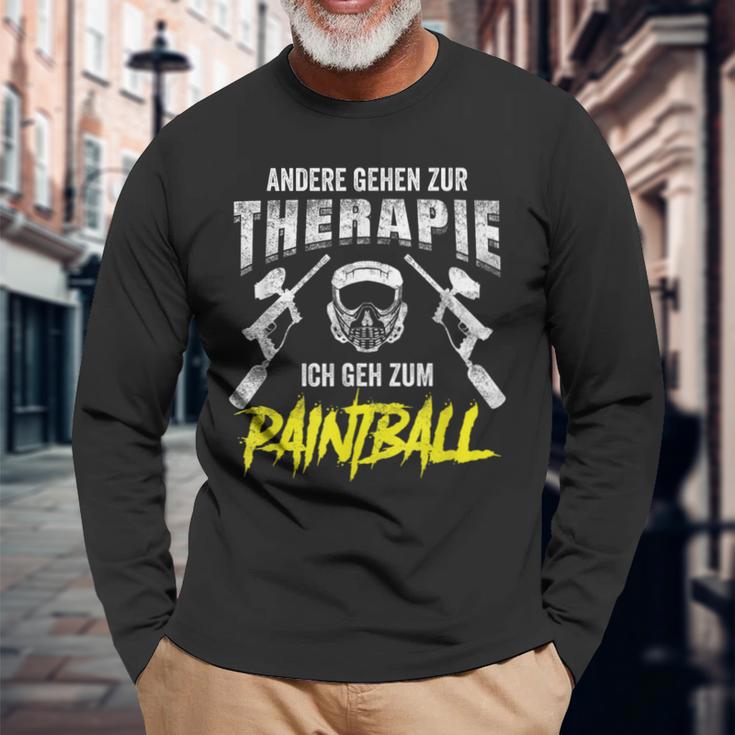 Andergehen Zur Therapie Ich Geh Zum Paintball Langarmshirts Geschenke für alte Männer