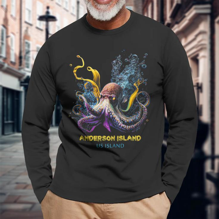 Anderson Island Us Island Long Sleeve T-Shirt Gifts for Old Men