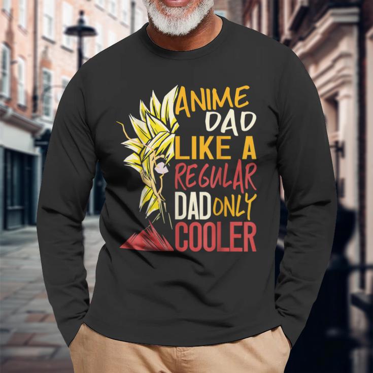 Anime Dad Like Regular Dad Only Cooler Happy Fathers Day Long Sleeve T-Shirt Gifts for Old Men