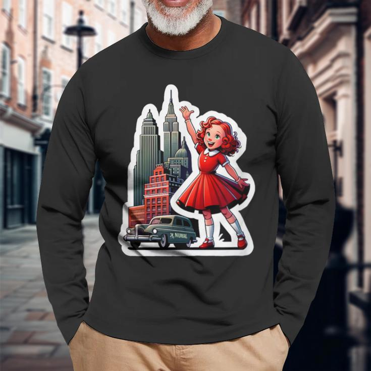 Annie's New York Adventure Broadway Musical Theatre Long Sleeve T-Shirt Gifts for Old Men