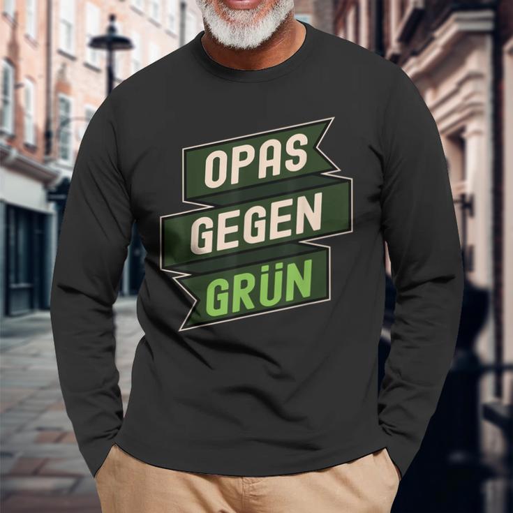 Anti Grünen Spruch Nein Danke Opas Gegen Grün Langarmshirts Geschenke für alte Männer