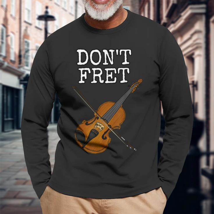 Ärgern Sie Sich Nicht Geige Geiger Streichmusiker Lustig Langarmshirts Geschenke für alte Männer