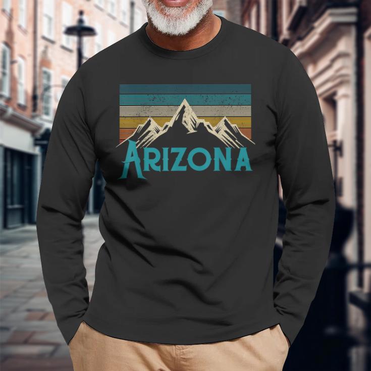 Arizona Vintage Retro Mountains Nature Souvenir Long Sleeve T-Shirt Gifts for Old Men