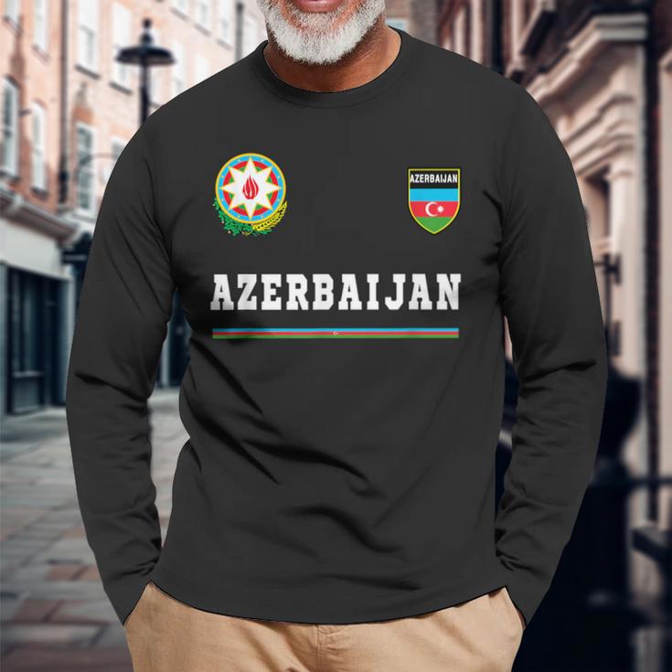 Aserbaijan Sports Football Flag Football Te- Langarmshirts Geschenke für alte Männer