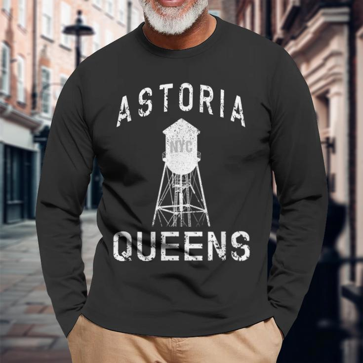 Astoria Queens Nyc Neighborhood New Yorker Water Tower Long Sleeve T-Shirt Gifts for Old Men