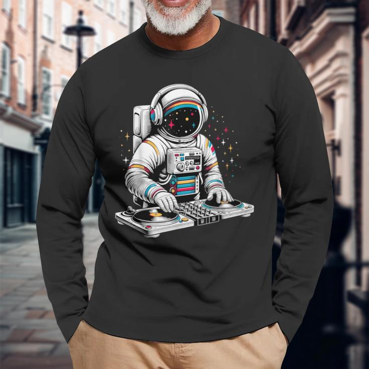 Astronaut Dj Planets Space Long Sleeve T-Shirt Gifts for Old Men