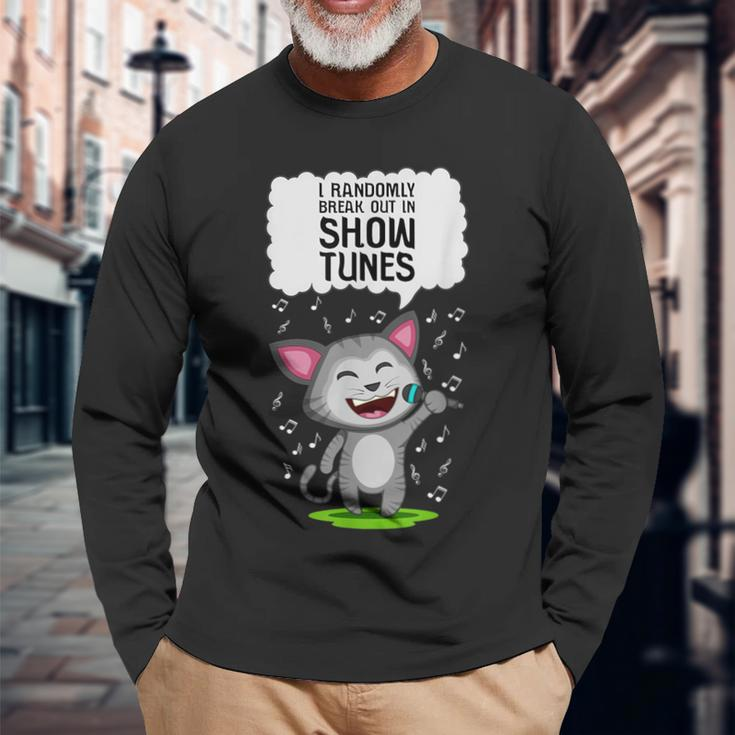 Theater Broadway Cat I Show Tunes Musical Long Sleeve T-Shirt Gifts for Old Men