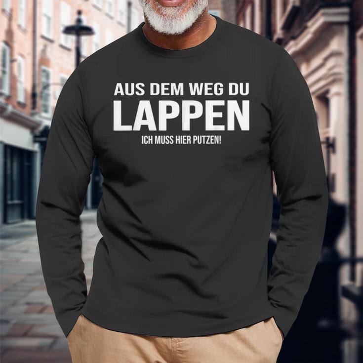 Aus Dem Weg Du Lappen Putzkraft Putzen Baudereiniger Langarmshirts Geschenke für alte Männer