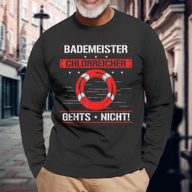 Bademeister Chlorreich Geht Nicht Chlorine Poolboy Langarmshirts Geschenke für alte Männer