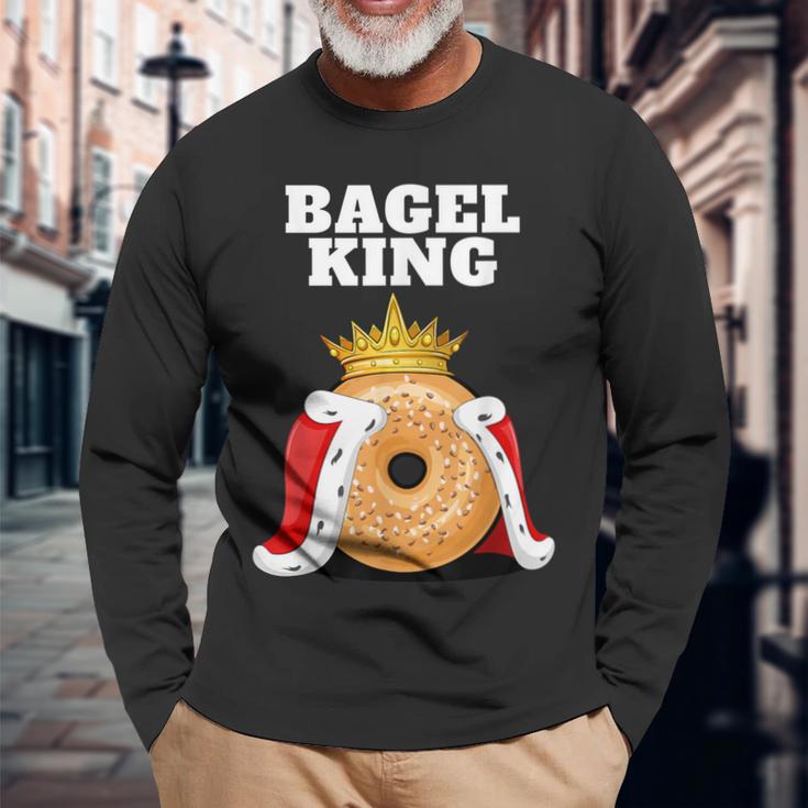 Bagel King Bagel Lover Cute Bagel Langarmshirts Geschenke für alte Männer