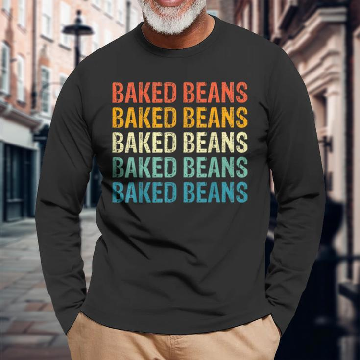 Baked Beans Retro Vintage Long Sleeve T-Shirt Gifts for Old Men