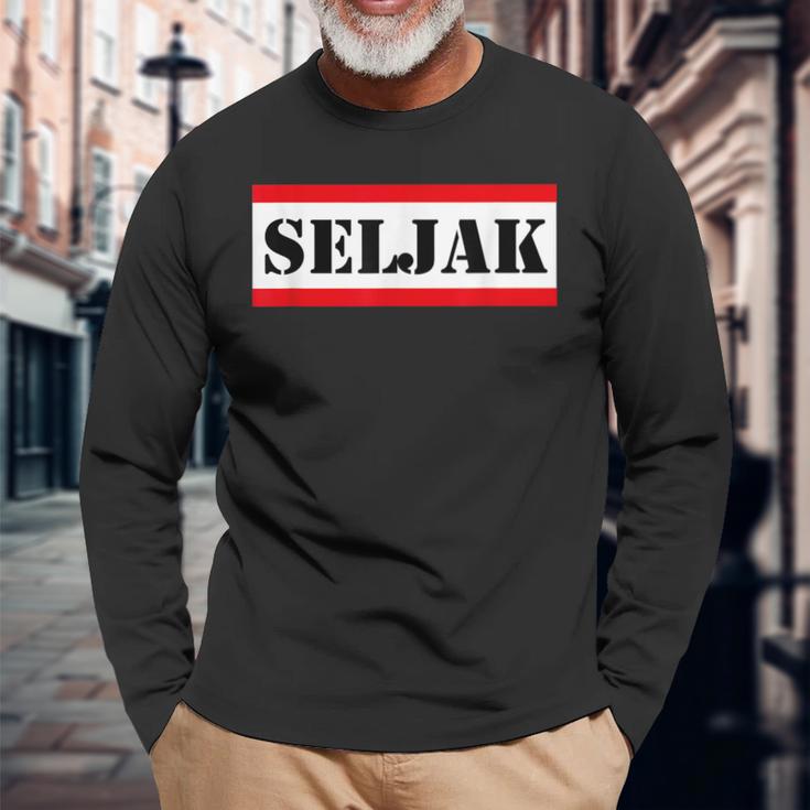 Balkan Jugo Jugoslawien Spruch Seljak Langarmshirts Geschenke für alte Männer