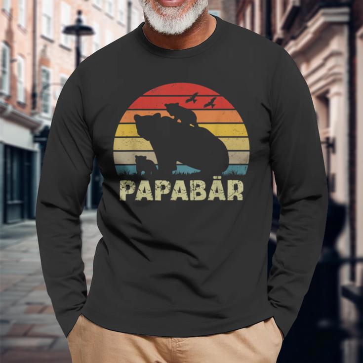 Bär Papaatertag Retro Papa Bär Langarmshirts Geschenke für alte Männer