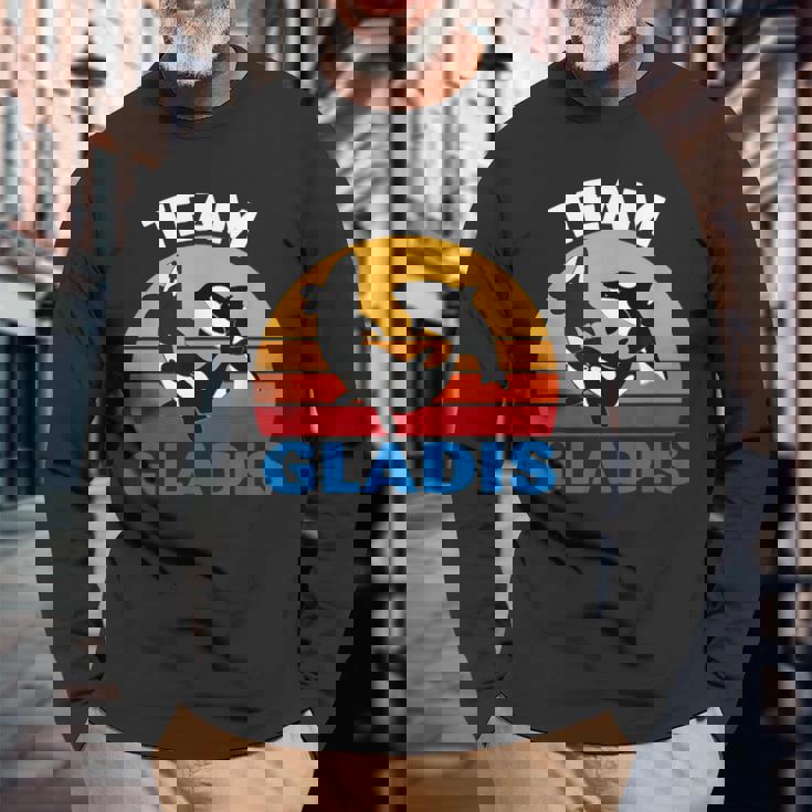 Barco Divertido Team Gladis Orca Whale Camiseta de manga larga Regalos para ancianos