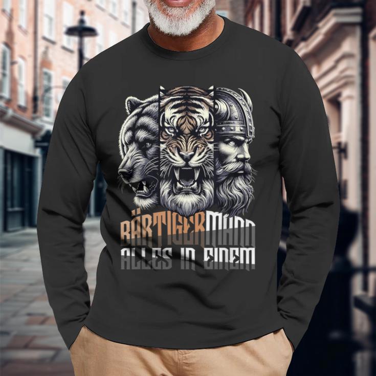 Bärtigermann Alles In Einem Wikinger Langarmshirts Geschenke für alte Männer