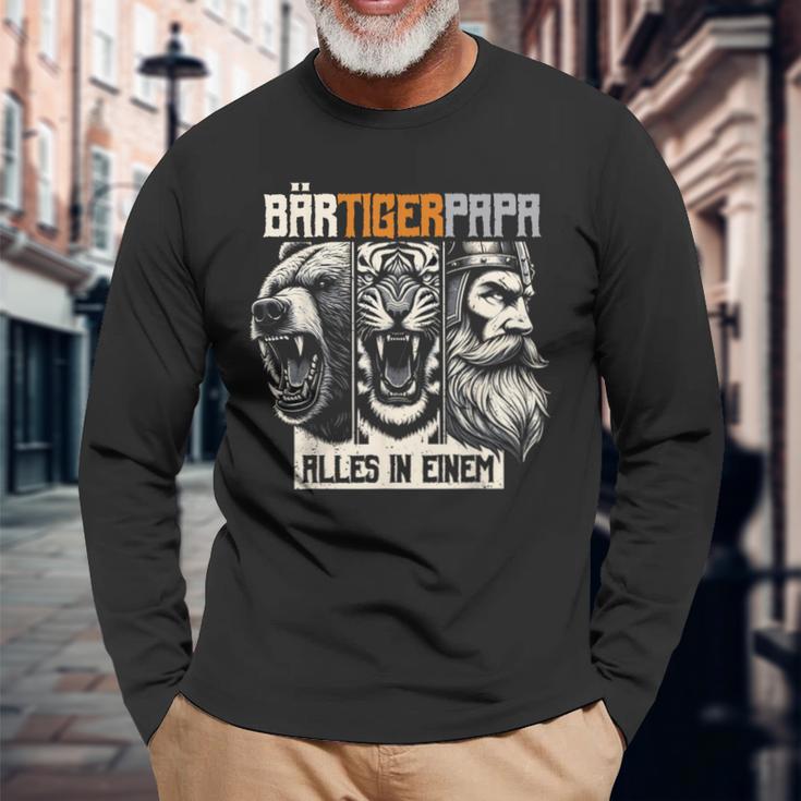 Bärtigerpapa Bartollbart Bär Tigerater Bärtigermann Papa Langarmshirts Geschenke für alte Männer