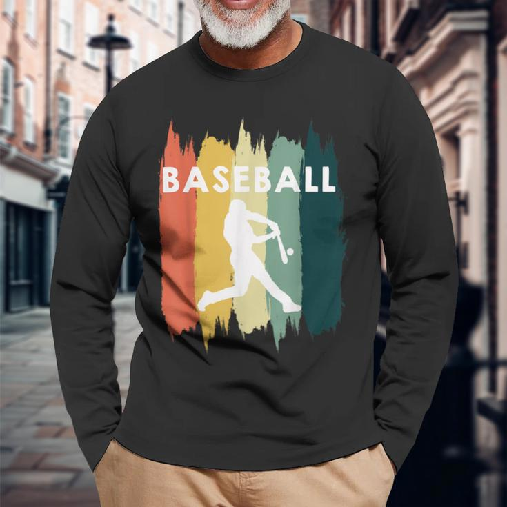 Baseball Sport Retro Baseball Langarmshirts Geschenke für alte Männer
