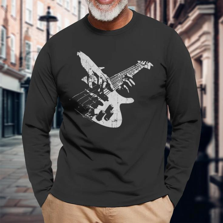 Bass Guitar Vintage For Bassist Langarmshirts Geschenke für alte Männer