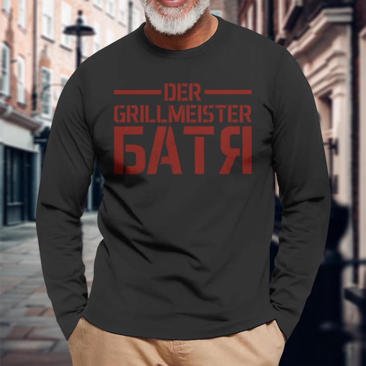 Batja Bbq Grillmeister Papaateratertag Russland Russe Langarmshirts Geschenke für alte Männer