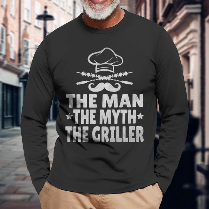 Bbq Der Mann Der Mythos Der Griller Lustiger Papaatertag Langarmshirts Geschenke für alte Männer