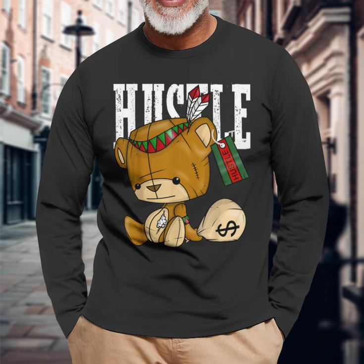 Bear Hustle With Native American Spirit Long Sleeve T-Shirt Gifts for Old Men
