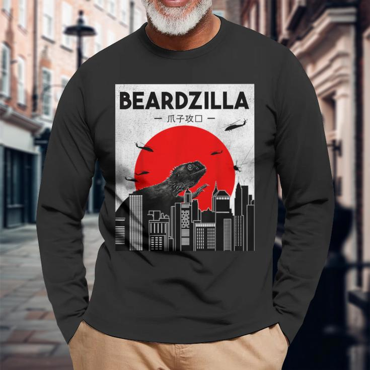 Bearded Dragon Beardzilla Lizard Lover Reptile Lover Long Sleeve T-Shirt Gifts for Old Men
