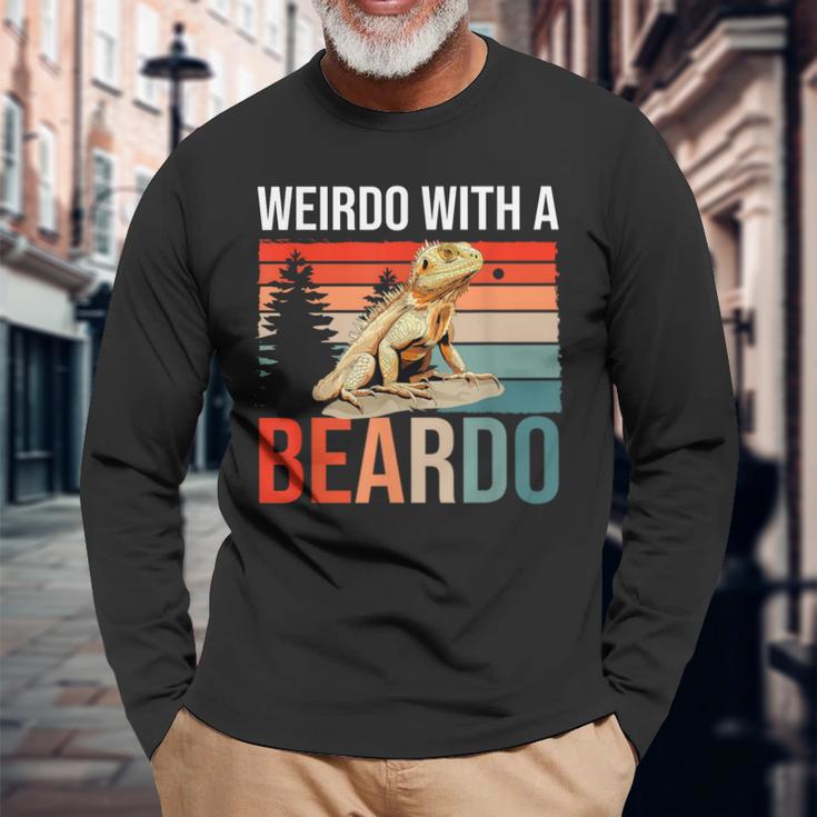 Bearded Dragon Pogona Reptile Weirdo With A Beardo Long Sleeve T-Shirt Gifts for Old Men