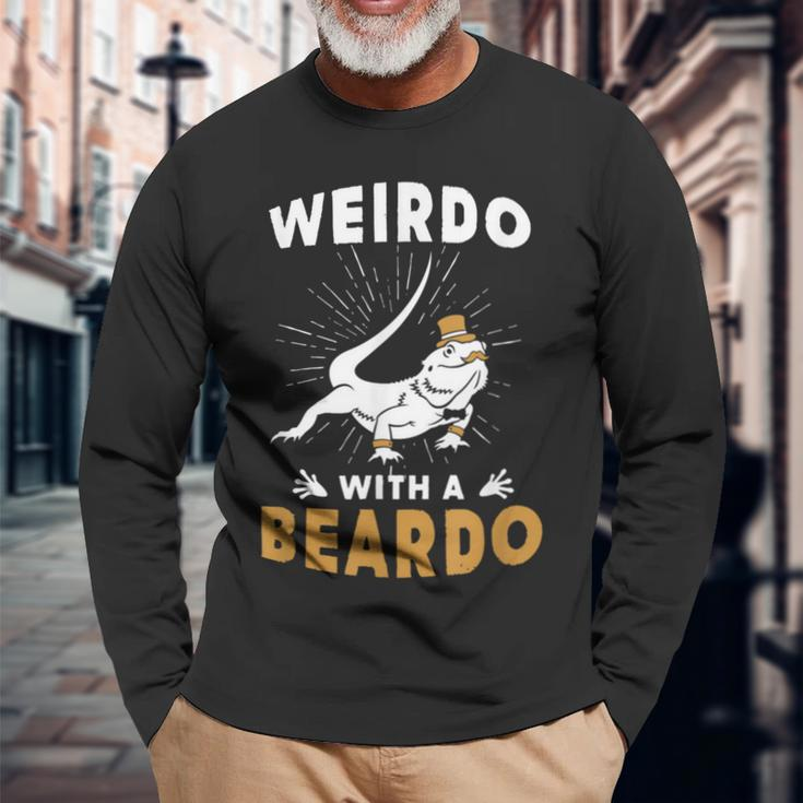 Beardie Lovers- Weirdo With A Beardo Bearded Dragon Long Sleeve T-Shirt Gifts for Old Men