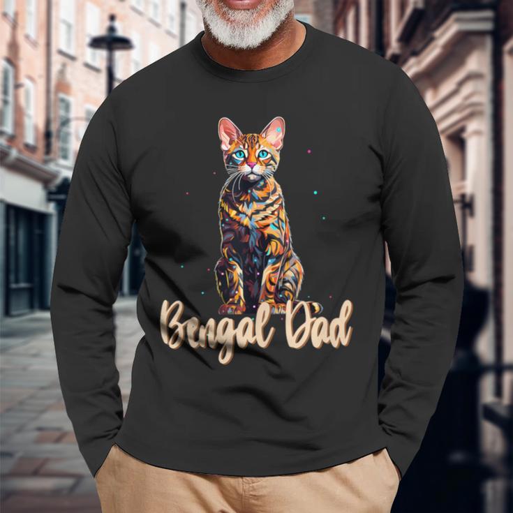 Bengal Katzen-Papa Cat Dad Daddy Father Haustiere Familie Langarmshirts Geschenke für alte Männer