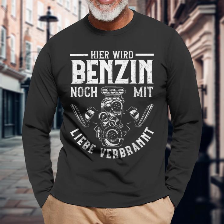 Benzin Noch Mit Liebe Verbrannt Langarmshirts Geschenke für alte Männer