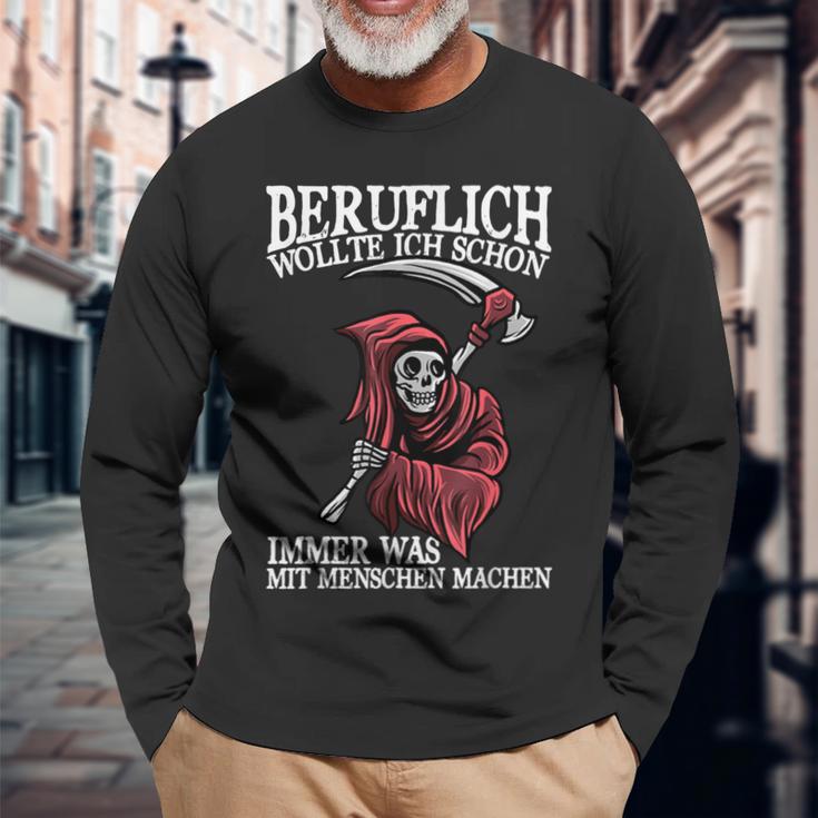 Beruflich Was Mit Menschen Machen Slogan Langarmshirts Geschenke für alte Männer