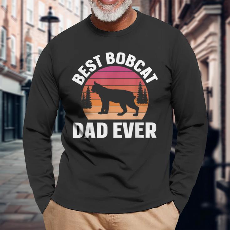 Best Bobcat Dad Retro Animal Lover Long Sleeve T-Shirt Gifts for Old Men