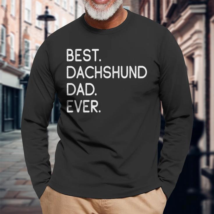 Best Dachshund Dad Ever Teckel Dachshund Papa Langarmshirts Geschenke für alte Männer