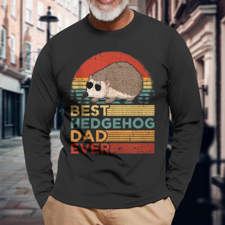 Best Hedgehog Dad Ever Vintage Hedgehog Father's Day Long Sleeve T-Shirt Gifts for Old Men