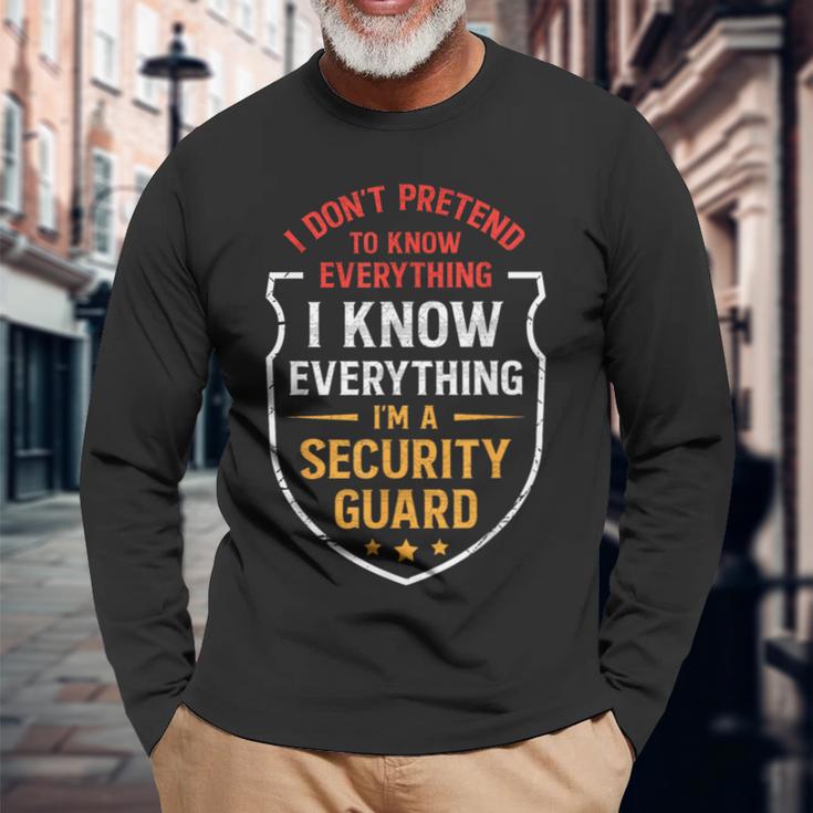 Best Security Guard Dad Watchman Dad Security Guard Father Long Sleeve T-Shirt Gifts for Old Men