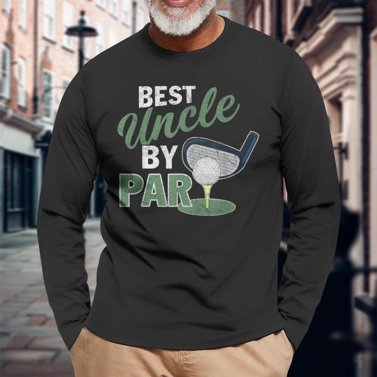 Best Uncle By Par Father's Day Golf Sports Long Sleeve T-Shirt Gifts for Old Men