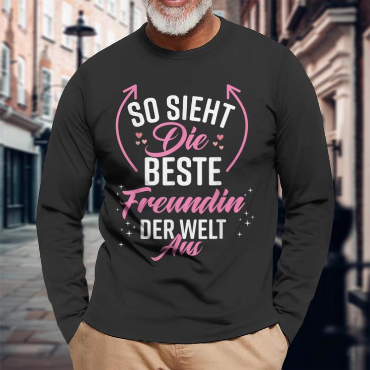 Beste Freundin Der Welt German Language Black Langarmshirts Geschenke für alte Männer